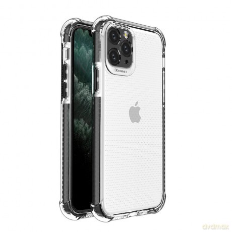 Spring Armor żelowy elastyczny pancerny pokrowiec z kolorową ramką do iPhone 11 Pro czarny