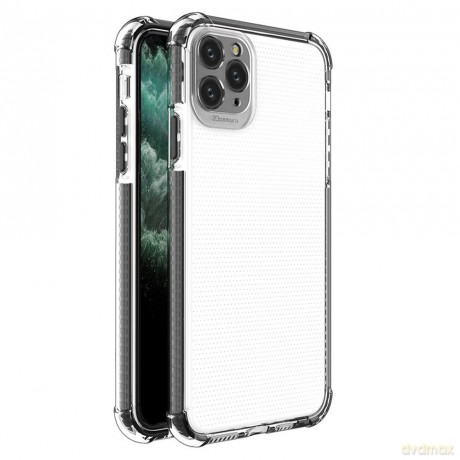 Spring Armor żelowy elastyczny pancerny pokrowiec z kolorową ramką do iPhone 11 Pro Max czarny