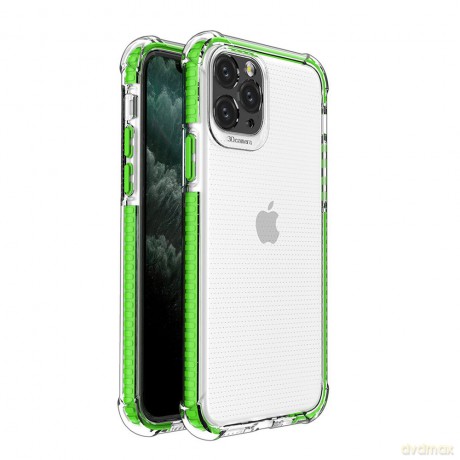 Spring Armor żelowy elastyczny pancerny pokrowiec z kolorową ramką do iPhone 11 Pro zielony