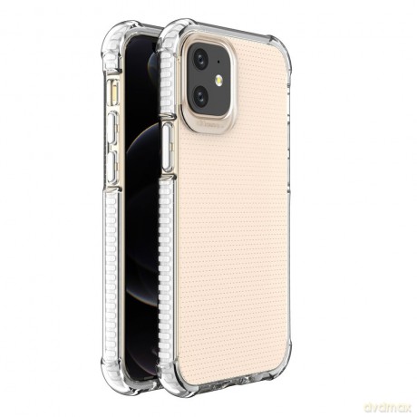 Spring Armor żelowy elastyczny pancerny pokrowiec z kolorową ramką do iPhone 12 mini biały