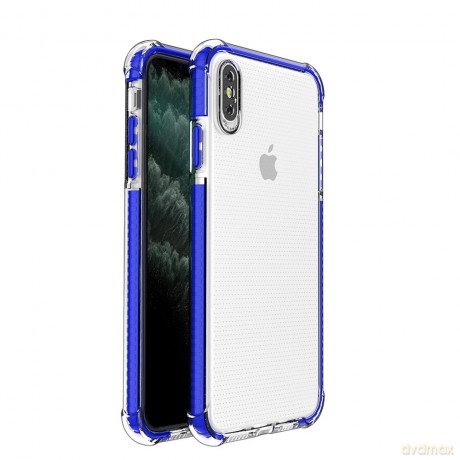Spring Armor żelowy elastyczny pancerny pokrowiec z kolorową ramką do iPhone XS Max niebieski