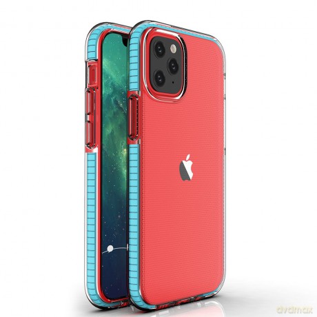 Spring Case pokrowiec żelowe etui z kolorową ramką do iPhone 12 mini jasnoniebieski