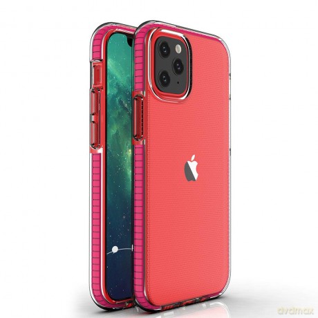 Spring Case pokrowiec żelowe etui z kolorową ramką do iPhone 13 mini ciemnoróżowy