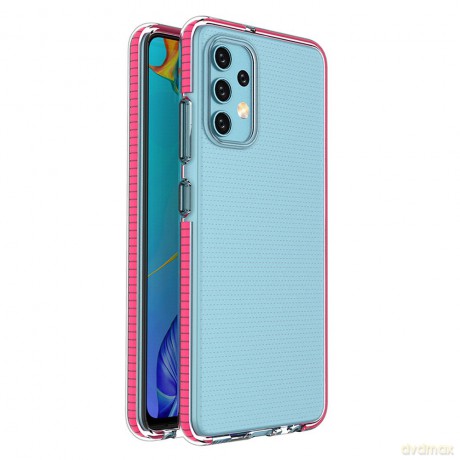 Spring Case pokrowiec żelowe etui z kolorową ramką do Samsung Galaxy A32 4G ciemnoróżowy