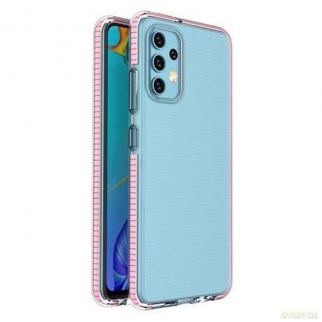Spring Case pokrowiec żelowe etui z kolorową ramką do Samsung Galaxy A32 4G jasnoróżowy