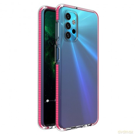 Spring Case pokrowiec żelowe etui z kolorową ramką do Samsung Galaxy A32 5G ciemnoróżowy