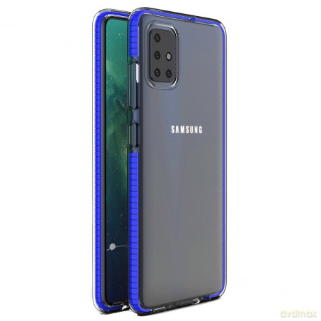 Spring Case pokrowiec żelowe etui z kolorową ramką do Samsung Galaxy A51 ciemnoniebieski