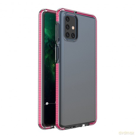 Spring Case pokrowiec żelowe etui z kolorową ramką do Samsung Galaxy M31s ciemnoróżowy