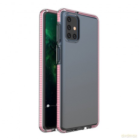 Spring Case pokrowiec żelowe etui z kolorową ramką do Samsung Galaxy M31s jasnoróżowy