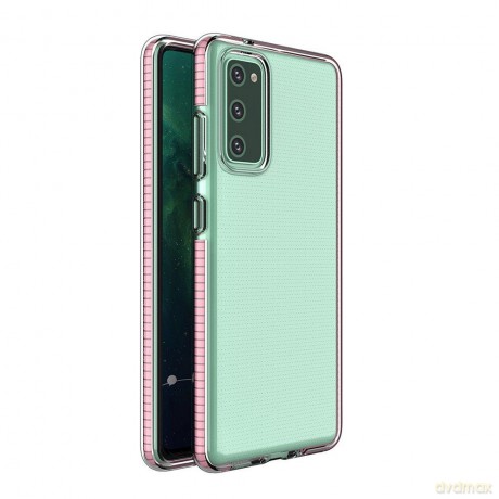 Spring Case pokrowiec żelowe etui z kolorową ramką do Samsung Galaxy S21 Ultra 5G różowy