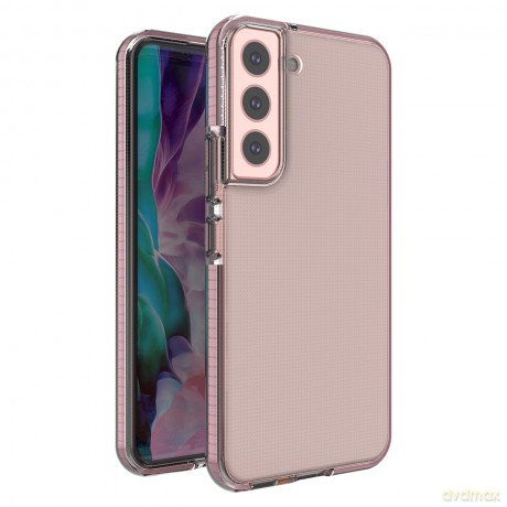 Spring Case pokrowiec żelowe etui z kolorową ramką do Samsung Galaxy S22 jasnoróżowy