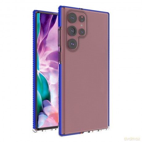 Spring Case pokrowiec żelowe etui z kolorową ramką do Samsung Galaxy S22 Ultra ciemnoniebieski