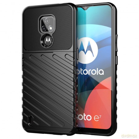 Thunder Case elastyczne pancerne etui pokrowiec Motorola Moto E7 czarny