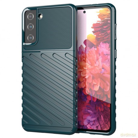 Thunder Case elastyczne pancerne etui pokrowiec Samsung Galaxy S21+ 5G (S21 Plus 5G) zielony