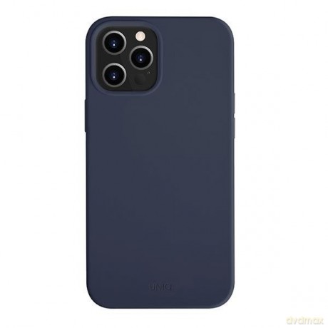 UNIQ etui Lino Hue iPhone 12 Pro Max 6,7" niebieski/marine blue Antimicrobial