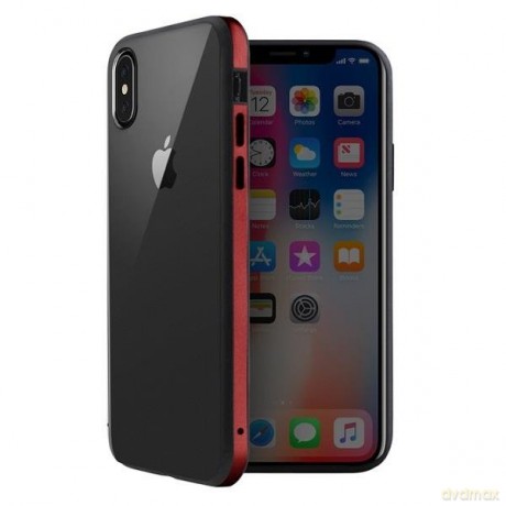 UNIQ etui Valencia Clear iPhone Xs Max czerwony/crimson red