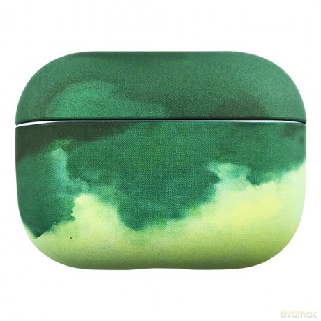 Watercolor AirPods Case kolorowe etui hard case do AirPods Pro ciemnozielony