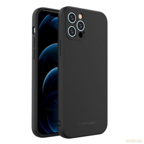 Wozinsky Color Case silikonowe elastyczne wytrzymałe etui iPhone 12 Pro czarny