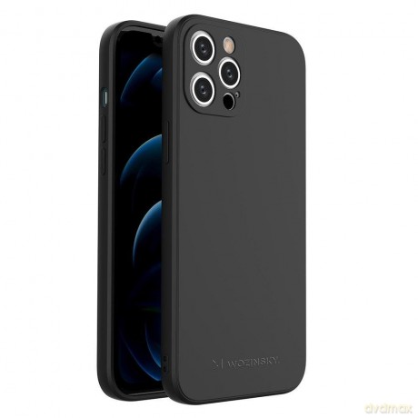 Wozinsky Color Case silikonowe elastyczne wytrzymałe etui iPhone 12 Pro Max czarny