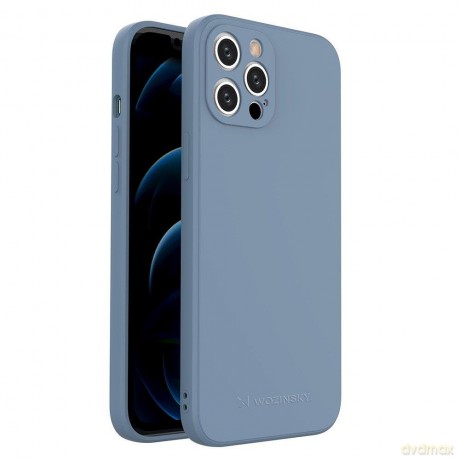 Wozinsky Color Case silikonowe elastyczne wytrzymałe etui iPhone 12 Pro Max niebieski