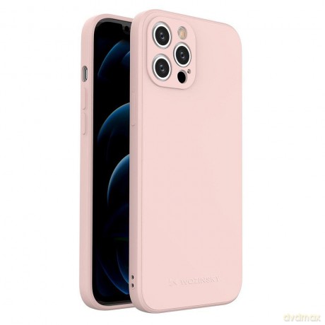 Wozinsky Color Case silikonowe elastyczne wytrzymałe etui iPhone 12 Pro Max różowy