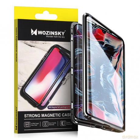 Wozinsky Full Magnetic Case magnetyczne etui 360 pokrowiec na przód i tył z wbudowanym szkłem Samsung Galaxy A71 czarno-przezroczysty