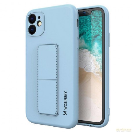 Wozinsky Kickstand Case elastyczne silikonowe etui z podstawką iPhone 11 jasnoniebieski