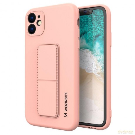 Wozinsky Kickstand Case elastyczne silikonowe etui z podstawką iPhone 11 Pro różowy