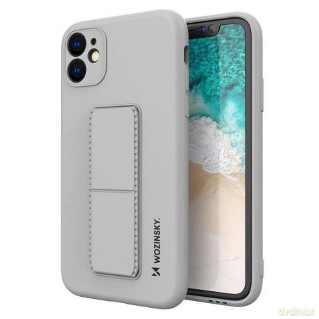 Wozinsky Kickstand Case elastyczne silikonowe etui z podstawką iPhone 11 Pro szary