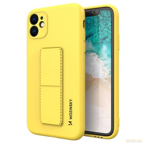 Wozinsky Kickstand Case elastyczne silikonowe etui z podstawką iPhone 11 Pro żółty