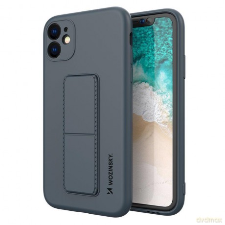 Wozinsky Kickstand Case elastyczne silikonowe etui z podstawką iPhone 12 granatowy