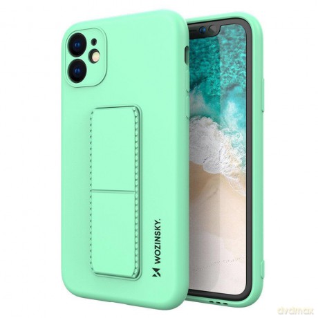 Wozinsky Kickstand Case elastyczne silikonowe etui z podstawką iPhone 12 miętowy