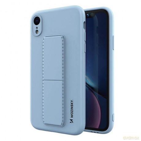 Wozinsky Kickstand Case elastyczne silikonowe etui z podstawką iPhone XR jasnoniebieski