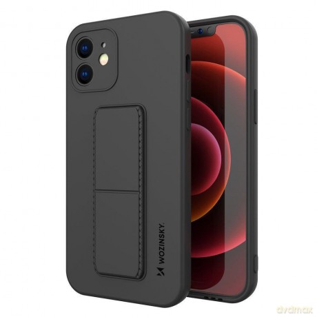 Wozinsky Kickstand Case elastyczne silikonowe etui z podstawką iPhone XS Max czarny