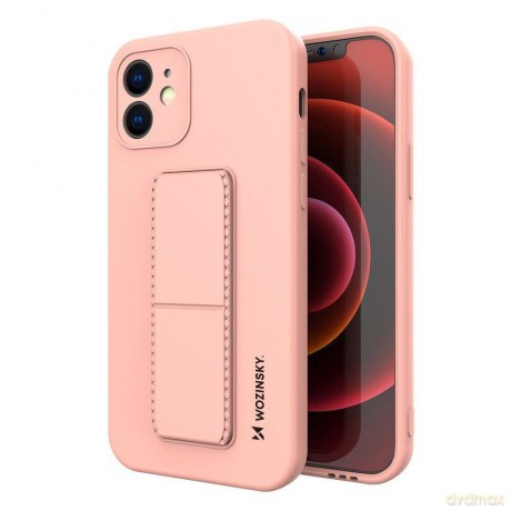 Wozinsky Kickstand Case elastyczne silikonowe etui z podstawką iPhone XS Max różowy