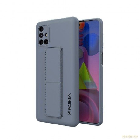 Wozinsky Kickstand Case elastyczne silikonowe etui z podstawką Samsung Galaxy M51 niebieski