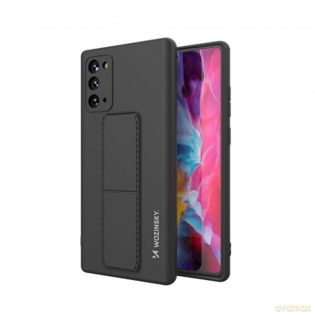 Wozinsky Kickstand Case elastyczne silikonowe etui z podstawką Samsung Galaxy Note 20 Ultra czarny