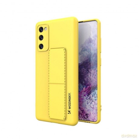 Wozinsky Kickstand Case elastyczne silikonowe etui z podstawką Samsung Galaxy S20 FE 5G żółty