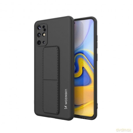 Wozinsky Kickstand Case elastyczne silikonowe etui z podstawką Samsung Galaxy S20+ (S20 Plus) czarny