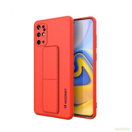 Wozinsky Kickstand Case elastyczne silikonowe etui z podstawką Samsung Galaxy S20+ (S20 Plus) czerwony
