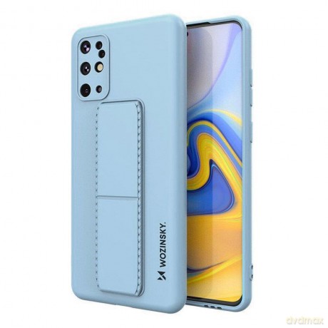 Wozinsky Kickstand Case elastyczne silikonowe etui z podstawką Samsung Galaxy S20+ (S20 Plus) jasnoniebieski
