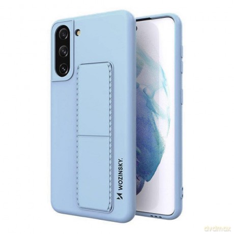 Wozinsky Kickstand Case elastyczne silikonowe etui z podstawką Samsung Galaxy S21 5G jasnoniebieski
