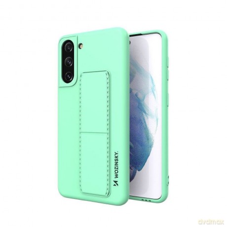 Wozinsky Kickstand Case elastyczne silikonowe etui z podstawką Samsung Galaxy S21+ 5G (S21 Plus 5G) miętowy