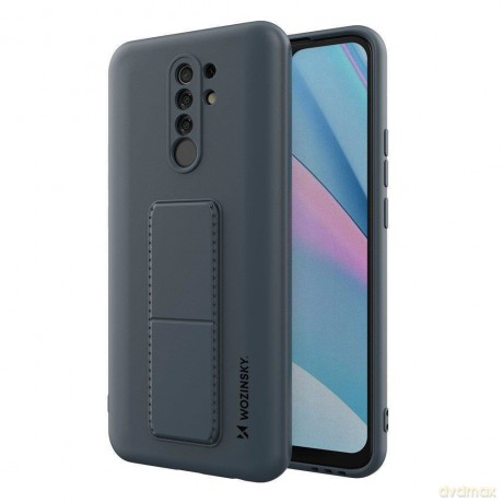 Wozinsky Kickstand Case elastyczne silikonowe etui z podstawką Xiaomi Redmi 9 niebieski