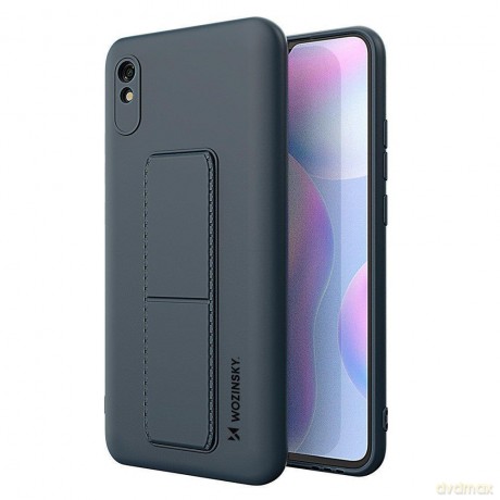 Wozinsky Kickstand Case elastyczne silikonowe etui z podstawką Xiaomi Redmi 9A niebieski