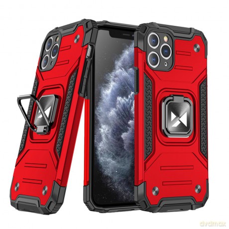Wozinsky Ring Armor pancerne hybrydowe etui pokrowiec + magnetyczny uchwyt iPhone 11 Pro Max czerwony