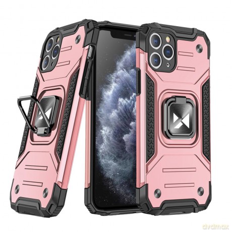 Wozinsky Ring Armor pancerne hybrydowe etui pokrowiec + magnetyczny uchwyt iPhone 11 Pro Max różowy