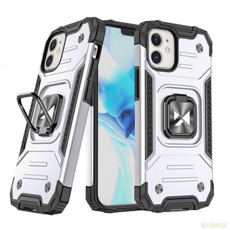 Wozinsky Ring Armor pancerne hybrydowe etui pokrowiec + magnetyczny uchwyt iPhone 12 mini srebrny