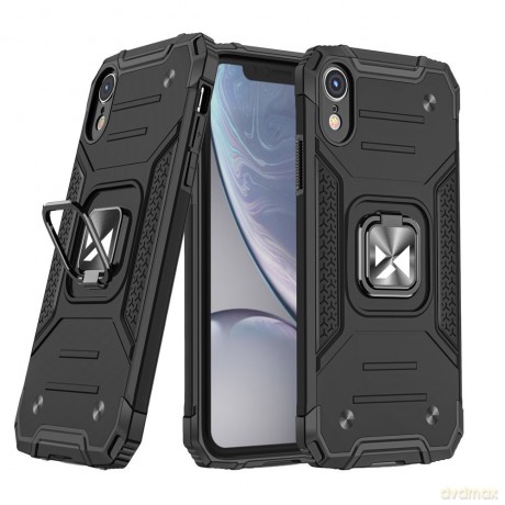 Wozinsky Ring Armor pancerne hybrydowe etui pokrowiec + magnetyczny uchwyt iPhone XR czarny