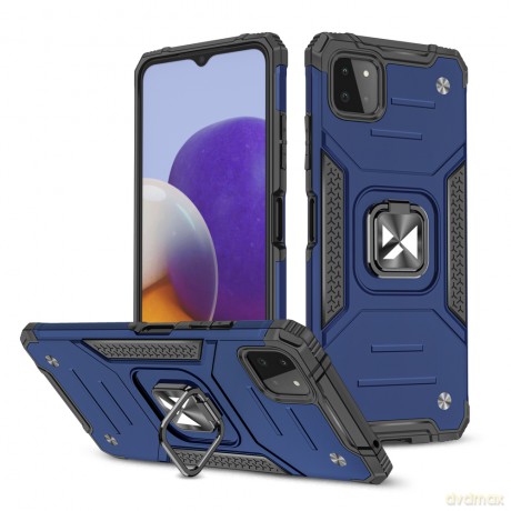 Wozinsky Ring Armor pancerne hybrydowe etui pokrowiec + magnetyczny uchwyt Samsung Galaxy A22 5G niebieski